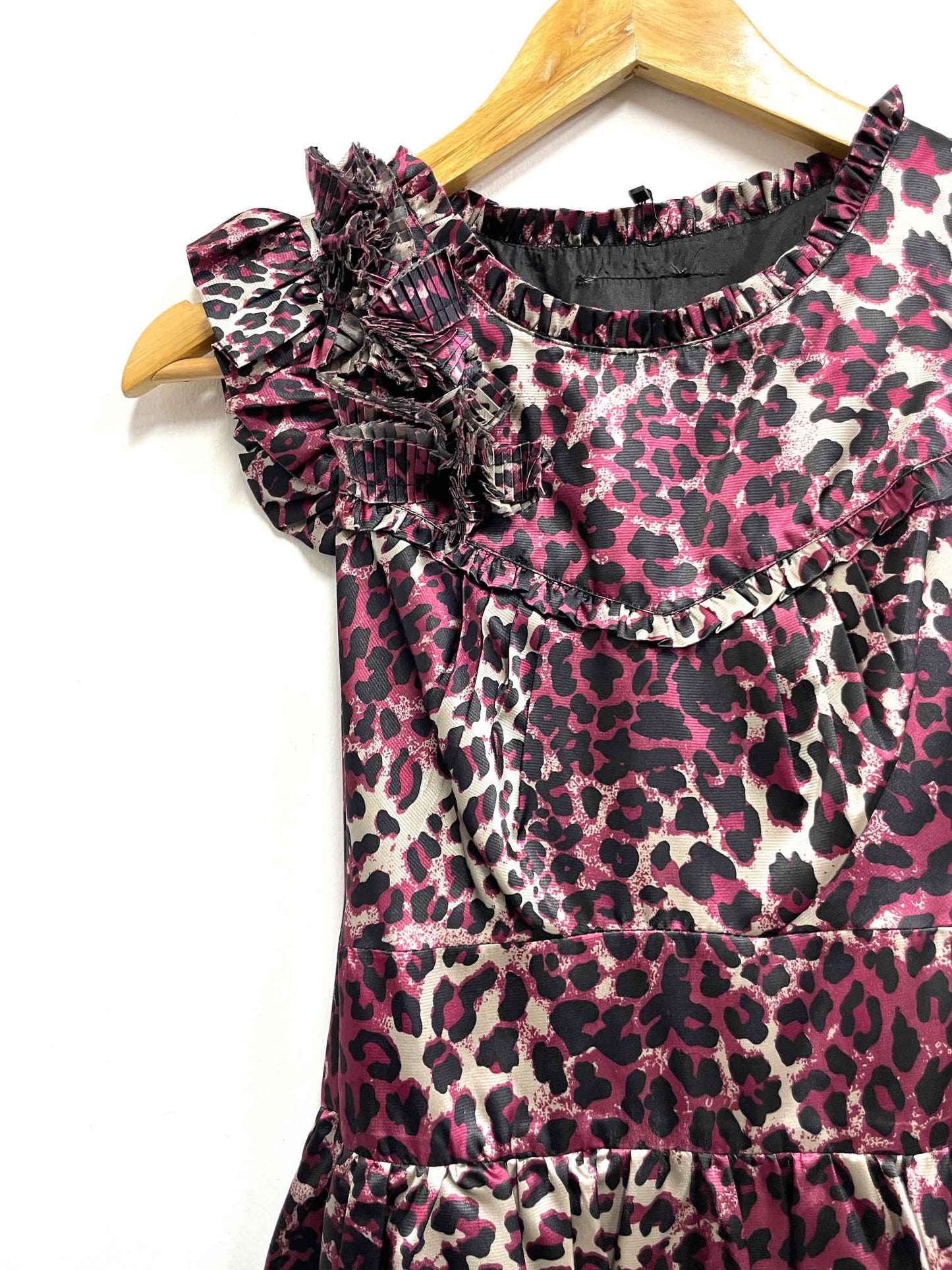 Vestido animal print guinda - Talla S