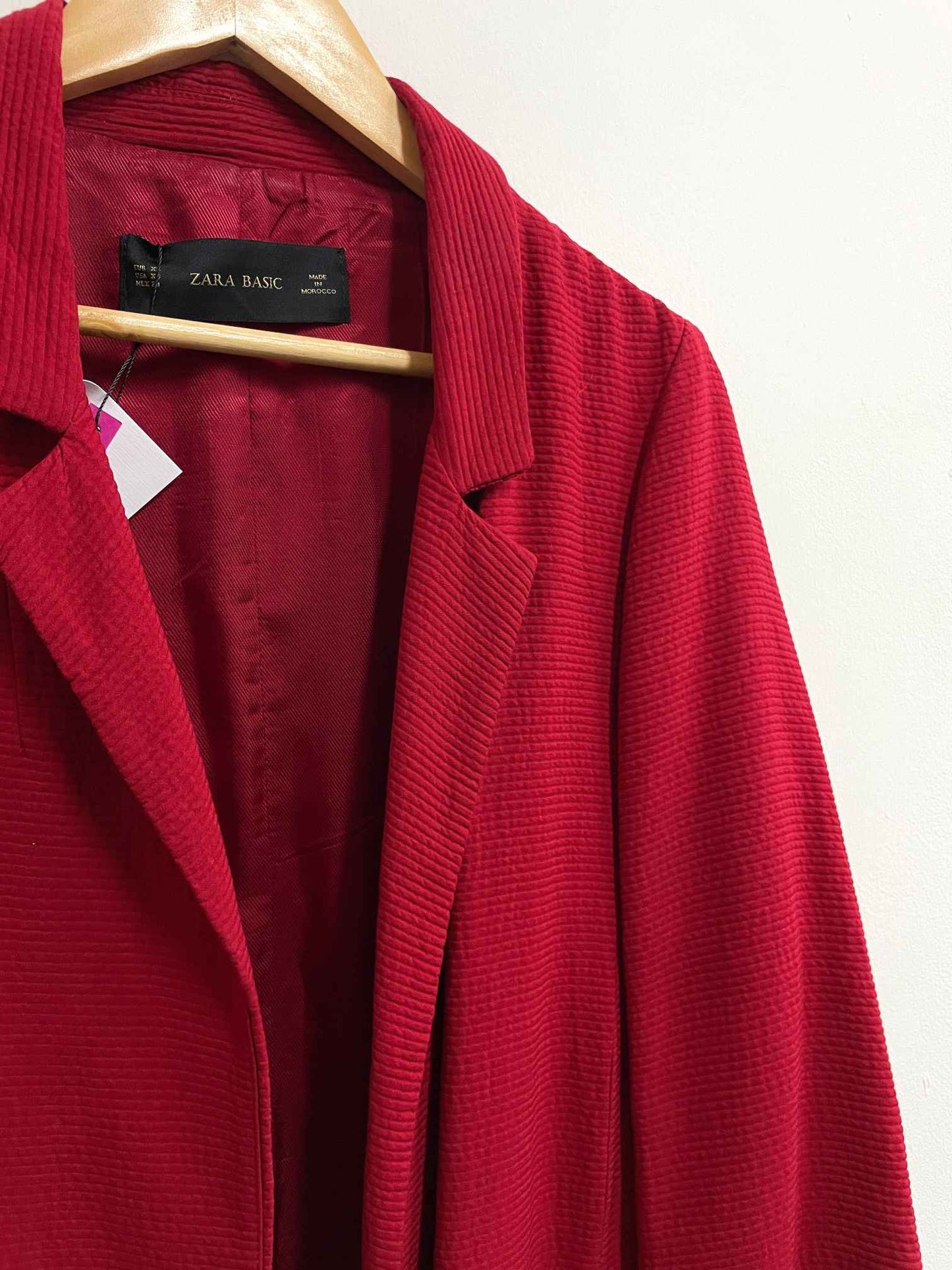 Saco rojo bolsillos - Zara - Talla XS