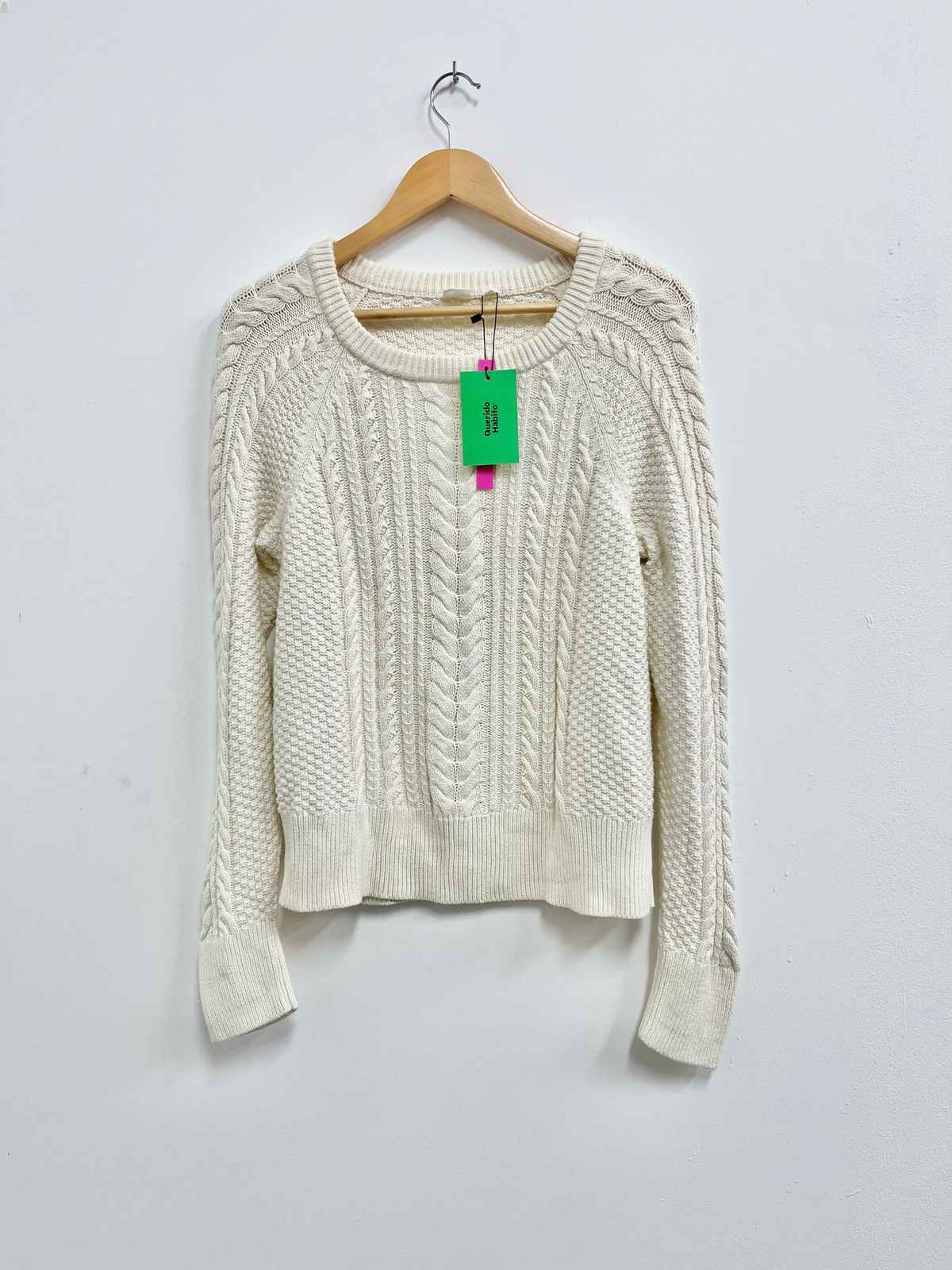 Chompa blanca algodón tejida - GAP - Talla L