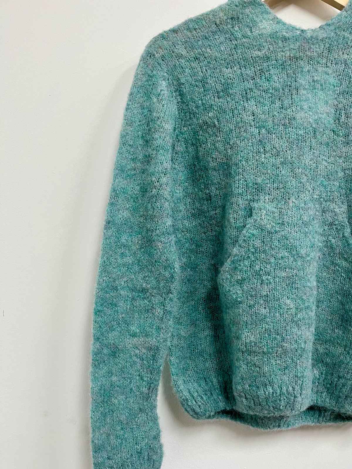 Chompa celeste baby alpaca - Marita Cornejo - Talla S