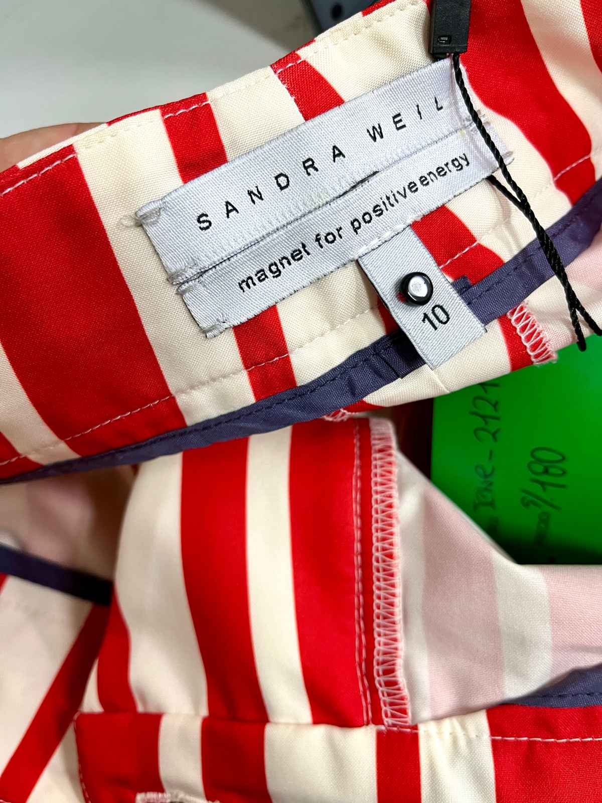 Pantalón rayas rojas y beige - Sandra Weil - Talla 30