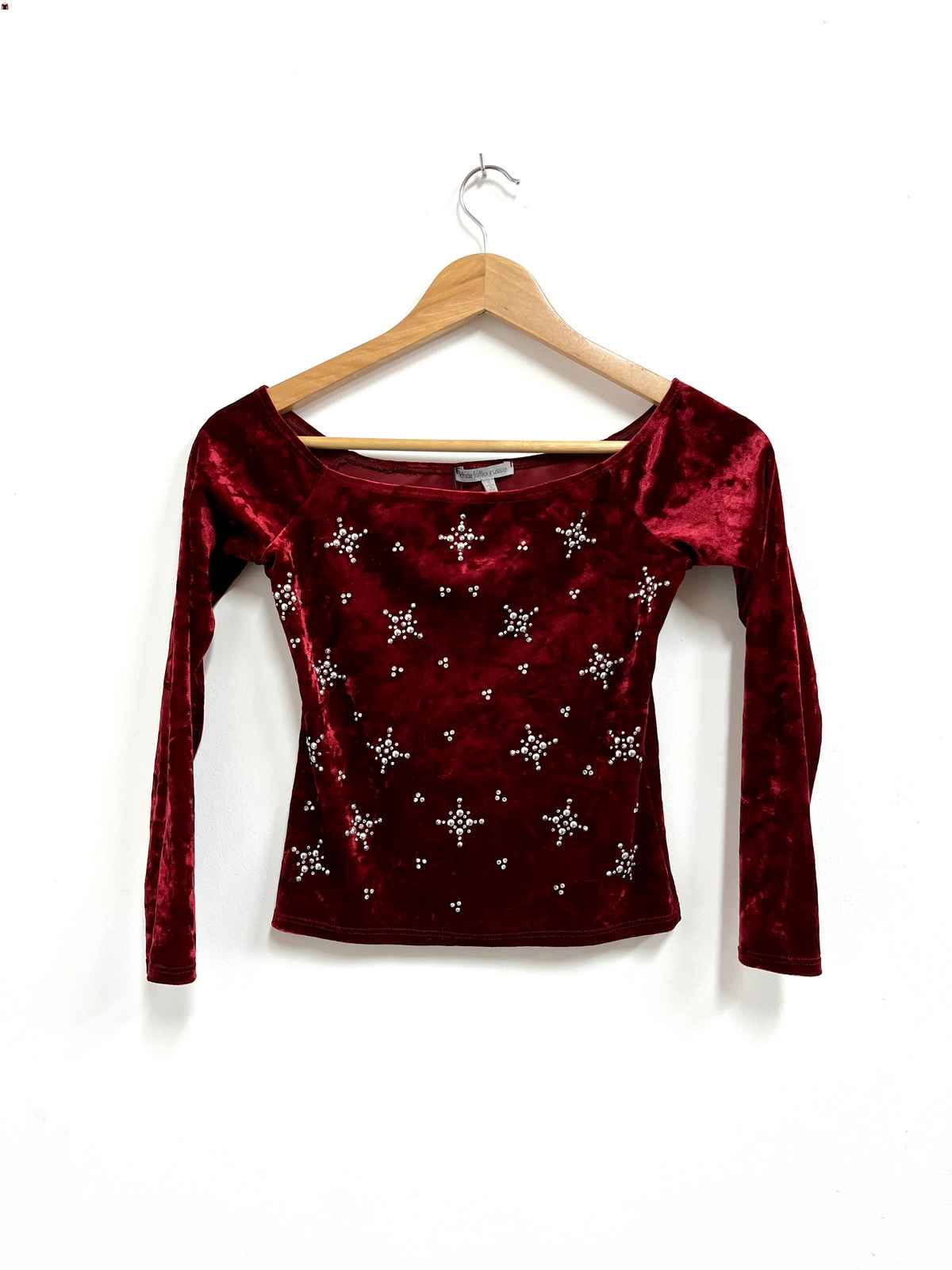Top vino con perlas - Charlotte Russe - Talla S