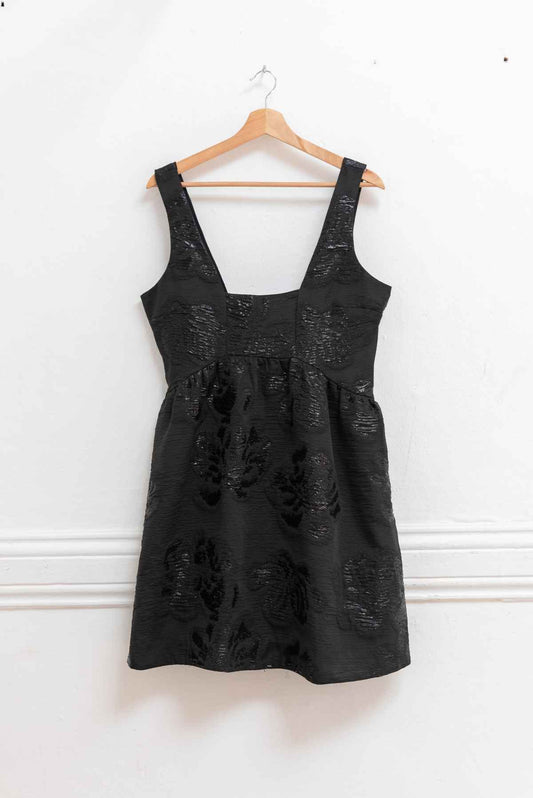 Vestido negro detalles glossy - Anthropology - Talla XL