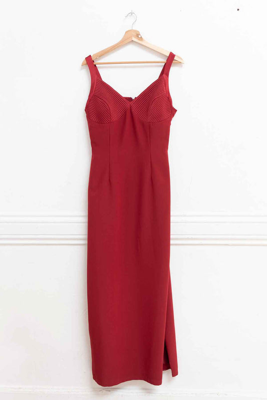 Vestido largo guinda- Talla M