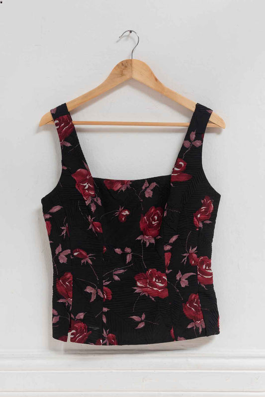 Top negro rosas - Hermann Lange - Talla M