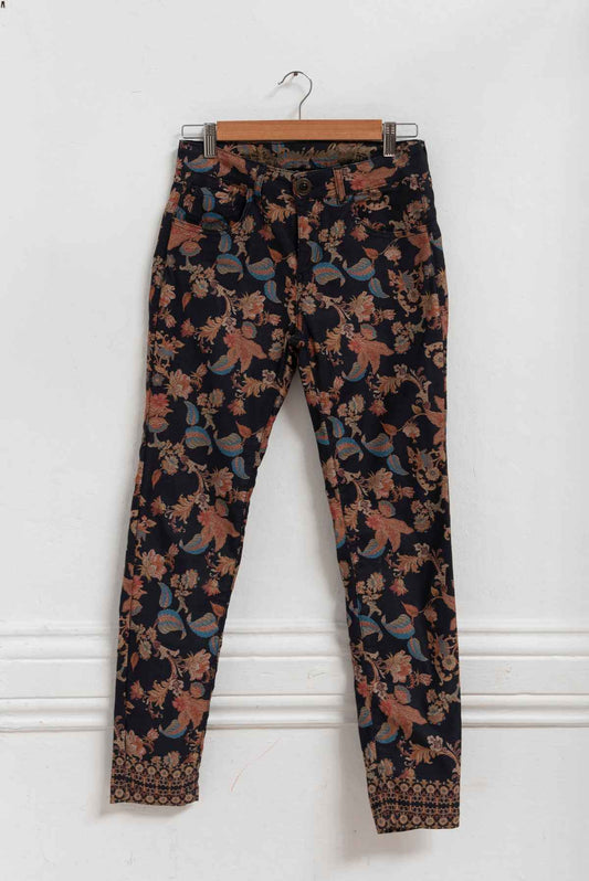 Pantalón azul estampado - Desigual - Talla 28