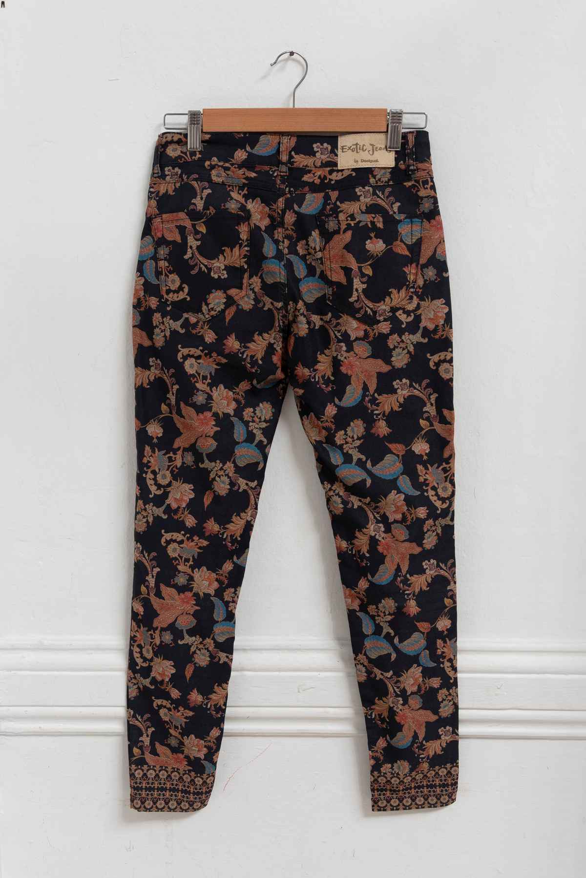 Pantalón azul estampado - Desigual - Talla 28