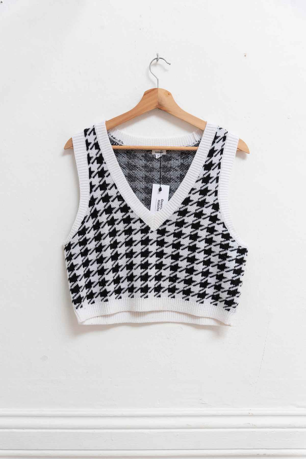 Chaleco crop blanco y negro - Garage - Talla M