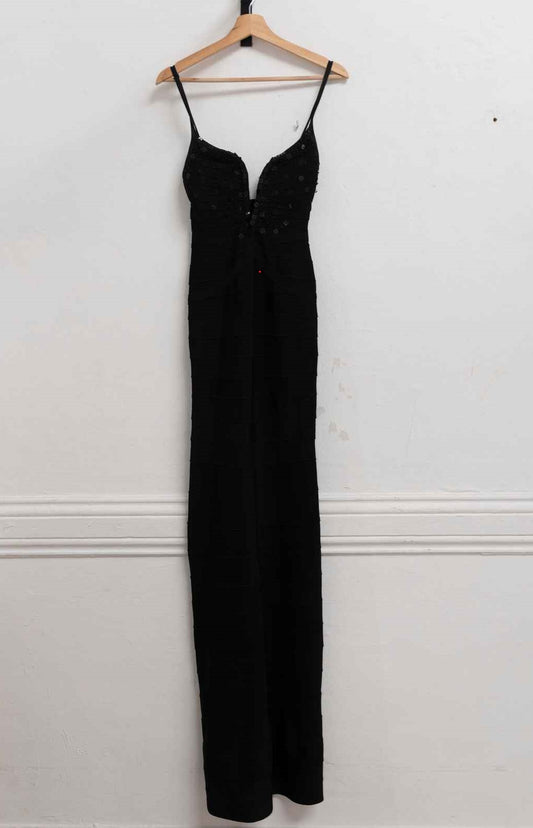 Vestido negro pedrería - Talla M