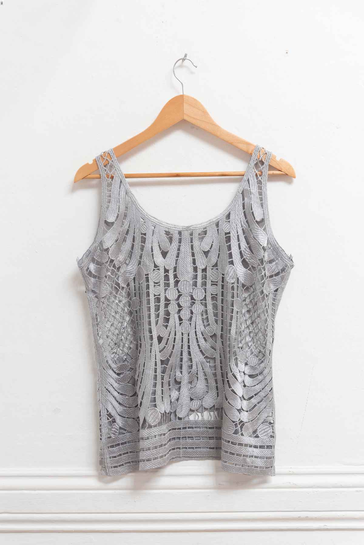 Top tejido gris - Talla L