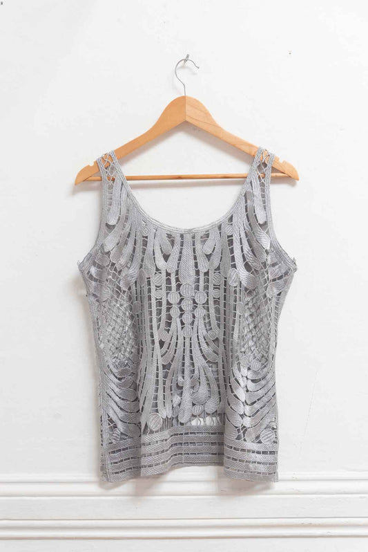 Top tejido gris - Talla L