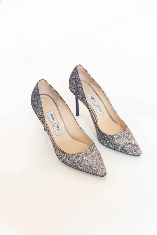 Zapatos stilettos plateados brillos - Jimmy Choo - Talla 37