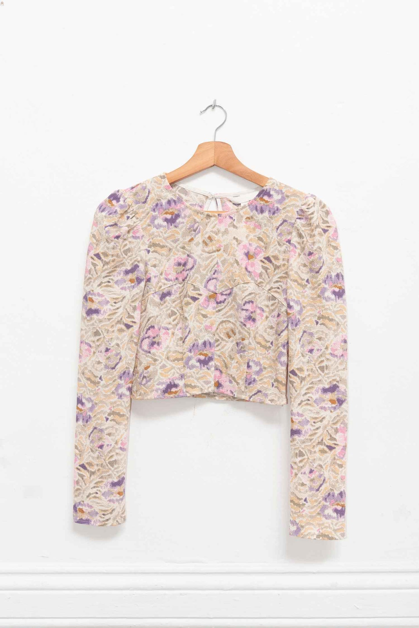 Top beige con print pastel - Talla XS - H&M