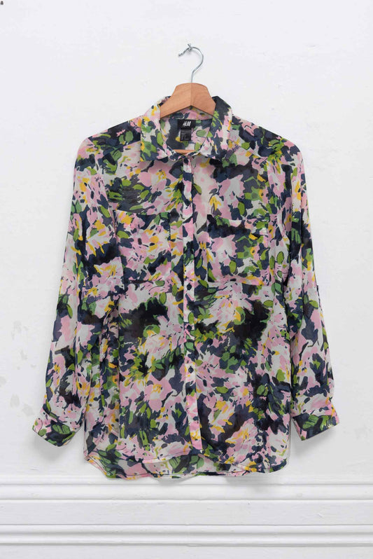 Blusa print flores - Talla XS - H&M