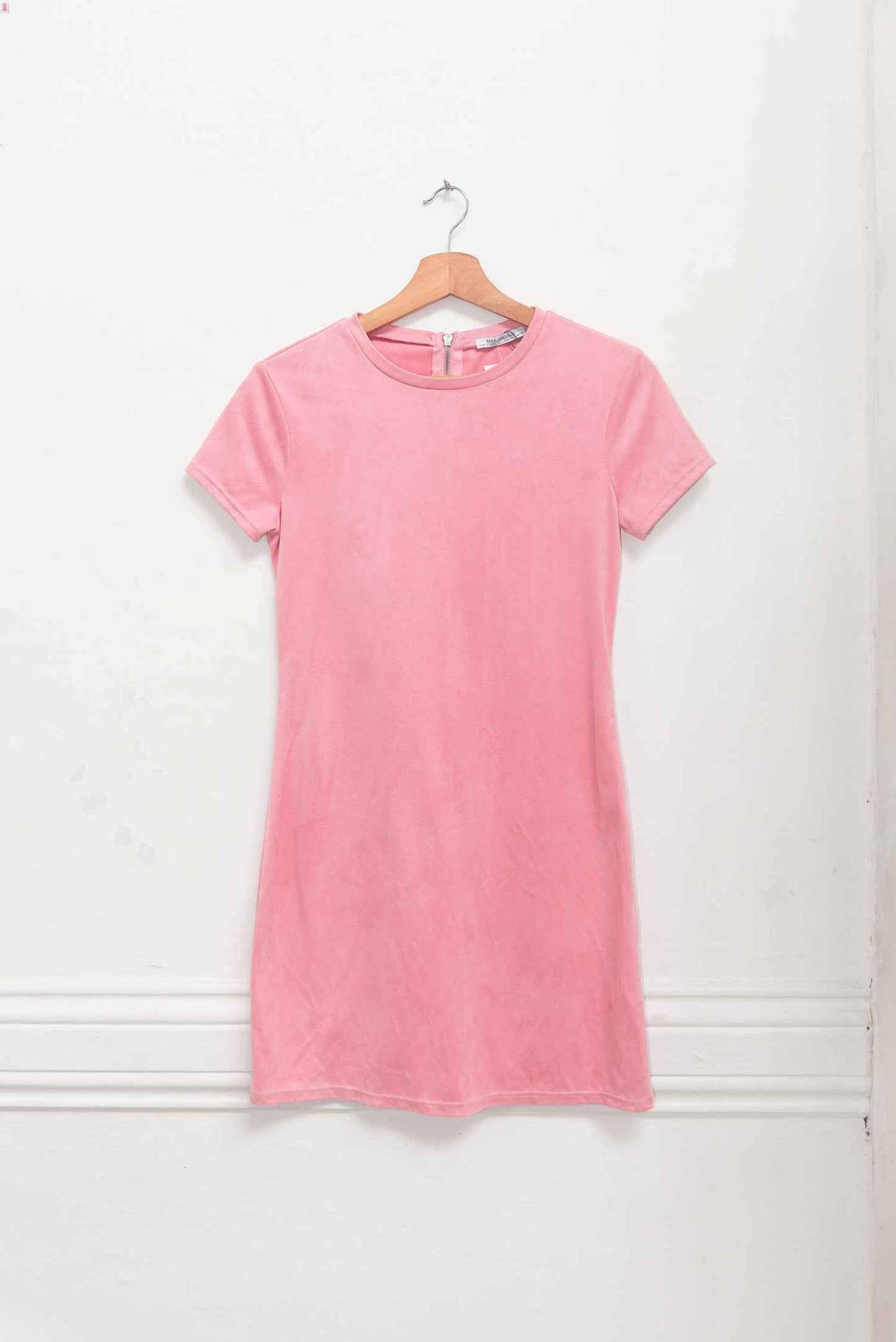 Vestido terciopelo rosado - Talla S - Zara