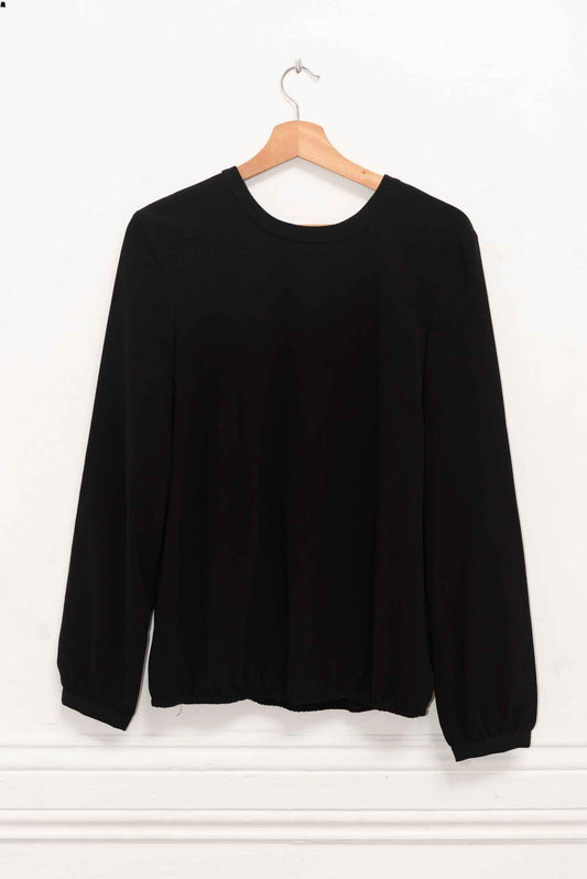 Blusa negra con escote en espalda - Talla M - Sisley