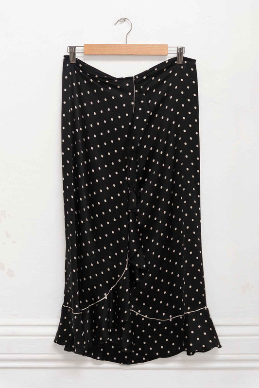 Falda negra polka dots - Talla L - Ganni