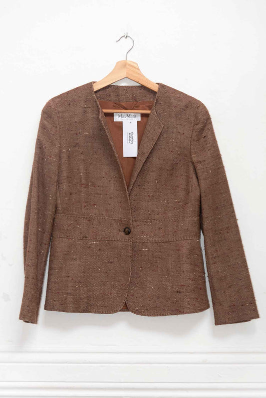 Blazer marrón blend lana/seda - Talla M - MaxMara