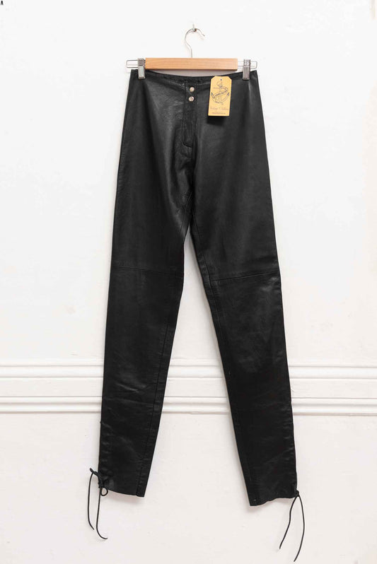 Pantalón negro de cuero - Talla XS