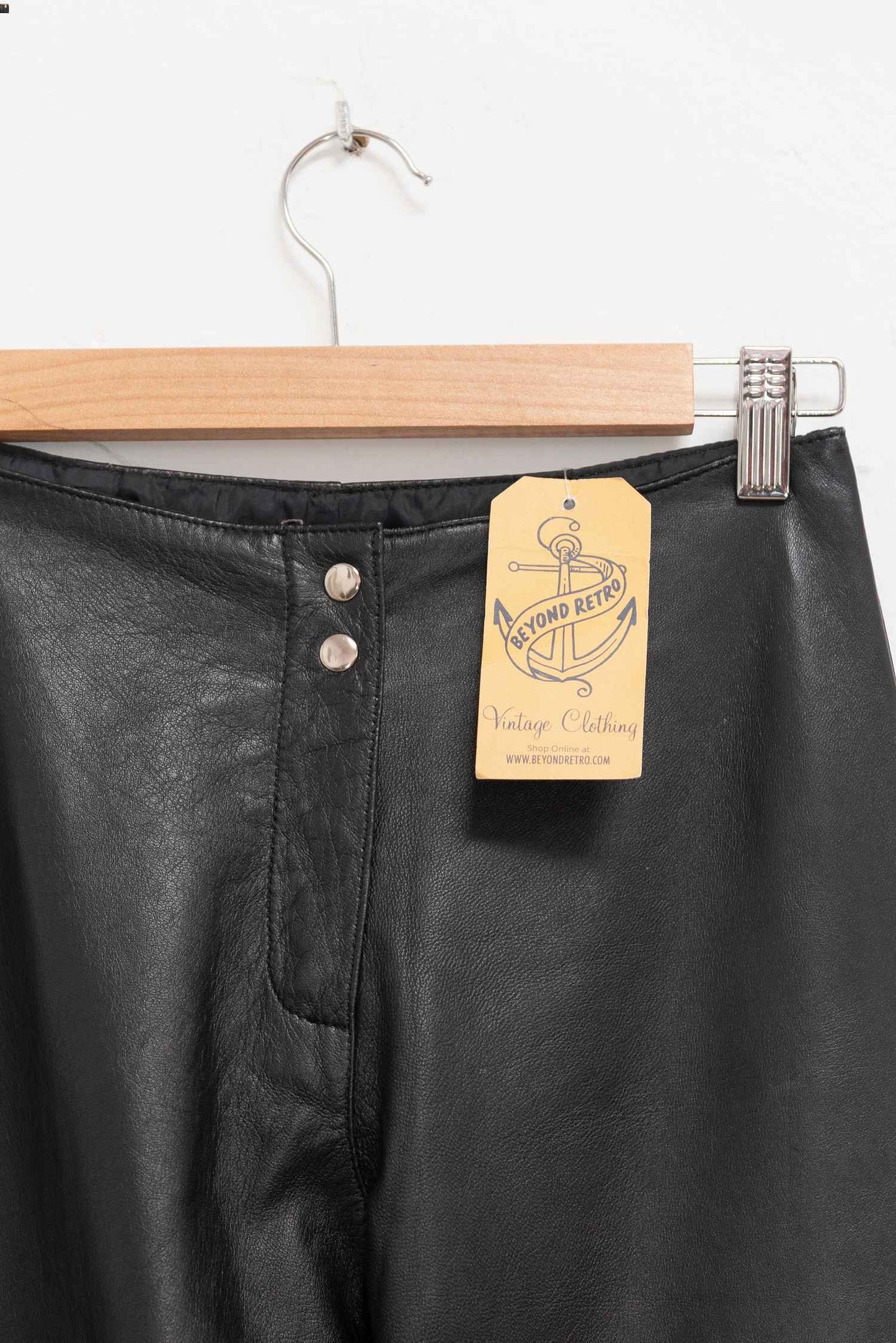 Pantalón negro de cuero - Talla XS