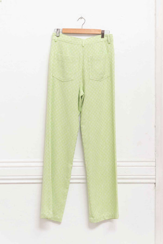 Pantalón cuadros verdes - Zara - Talla M