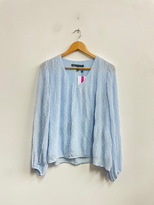 Blusa celeste mangas abullonadas - White House Black Market - Talla XS