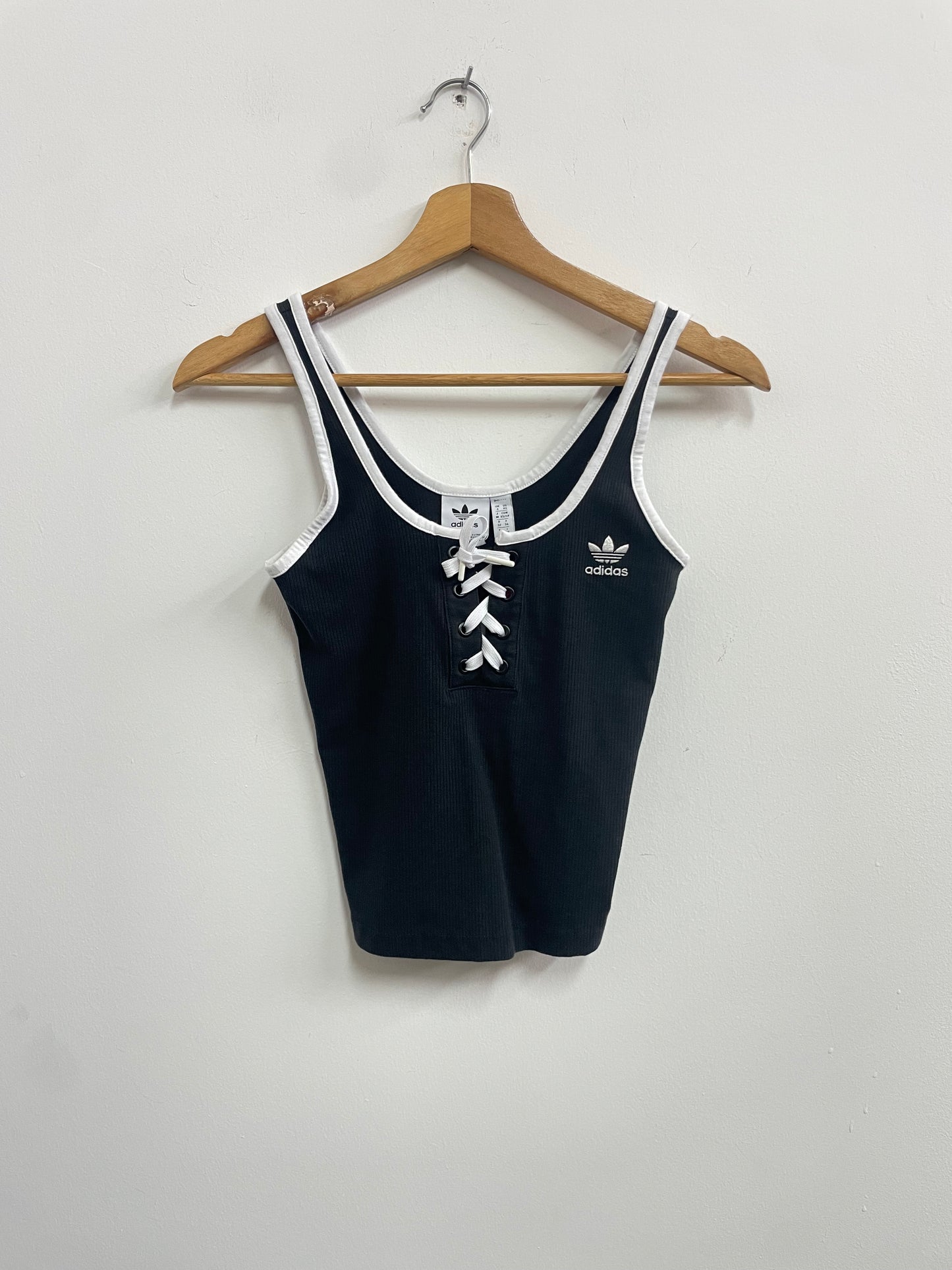 Top negro de tiras - Adidas - Talla XS