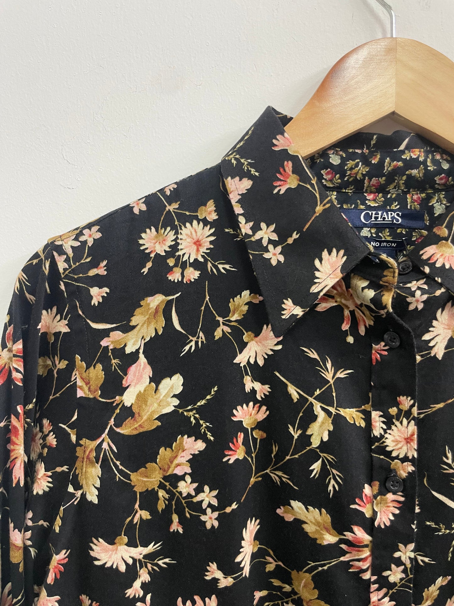 Blusa negra estampado flores - Champs - Talla L