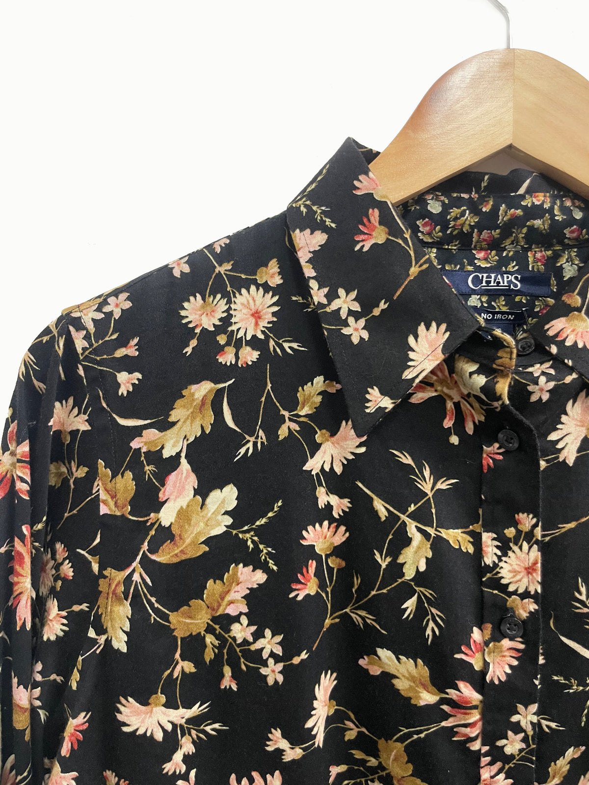 Blusa negra estampado flores - Champs - Talla L
