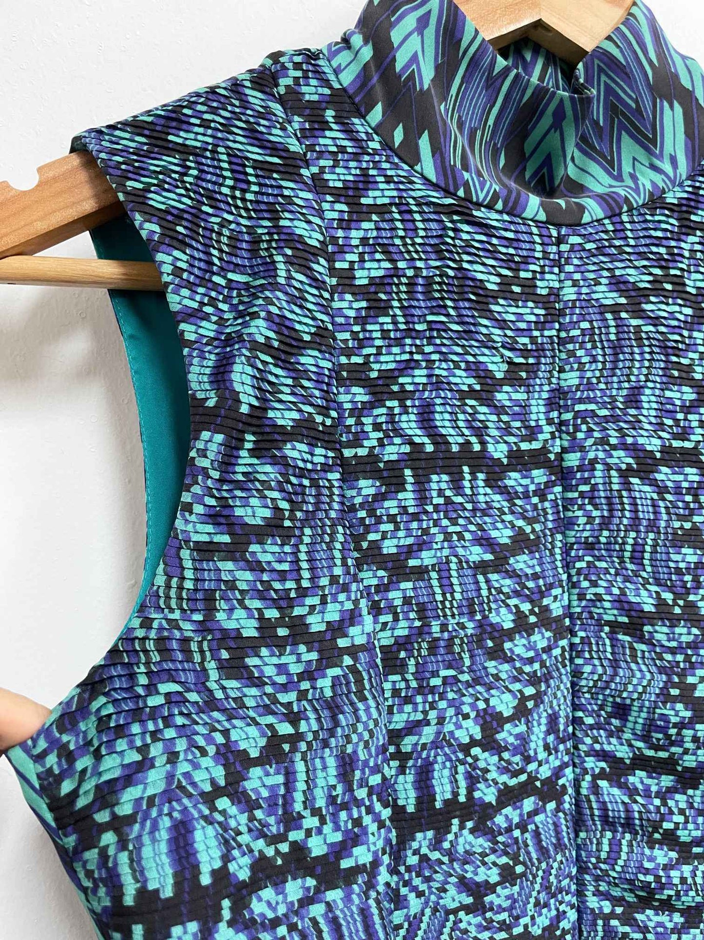 Vestido turquesa plisado - Catherine Malandrino - Talla S