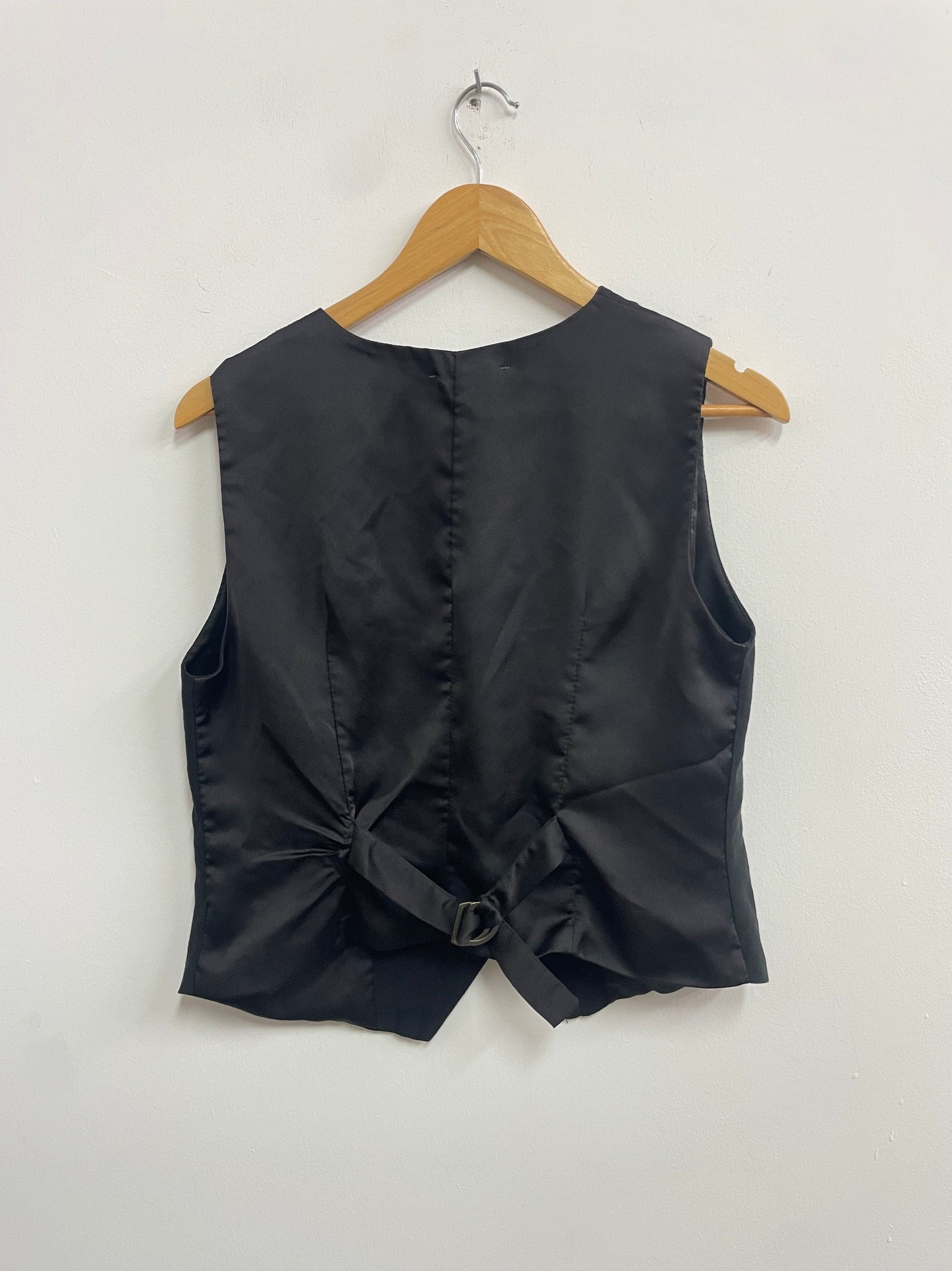 Chaleco negro botones beige - Amme - Talla One Size