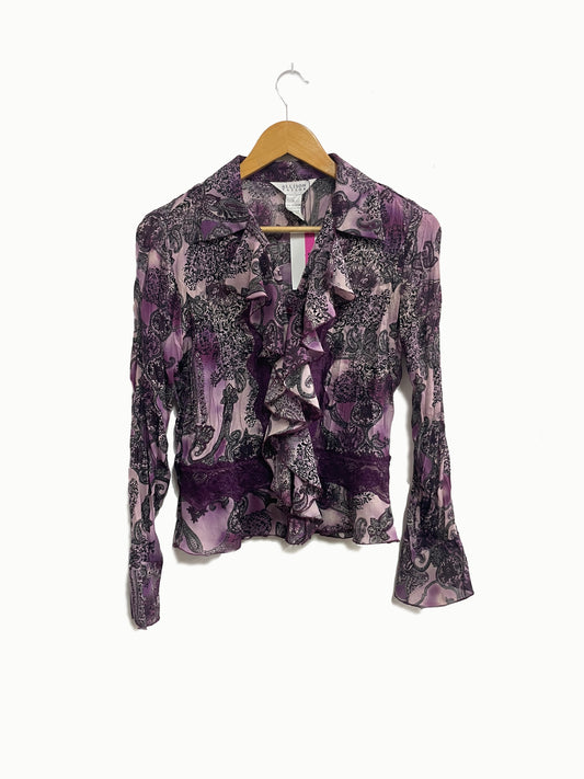 Blusa morada con detalles de encaje - Allison Taylor - Talla S