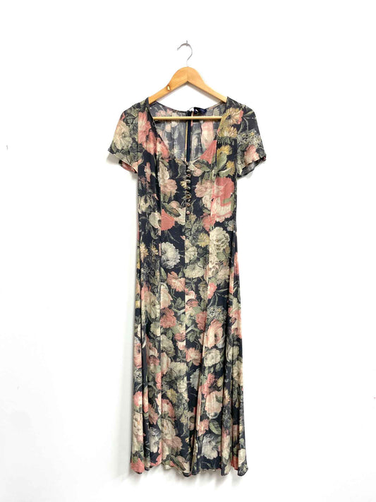Vestido negro flores pasteles - House of Hackney - Talla S