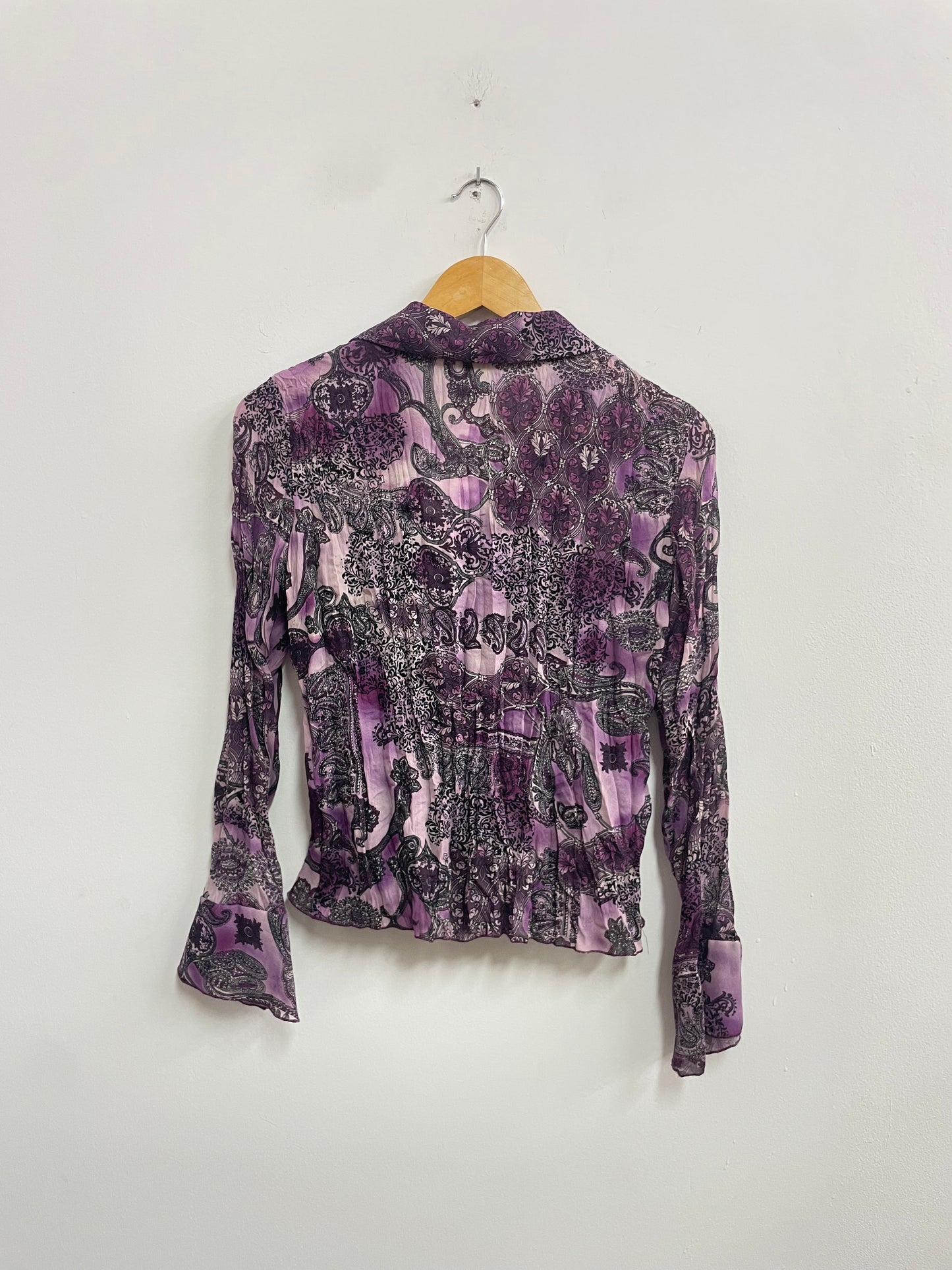 Blusa morada con detalles de encaje - Allison Taylor - Talla S