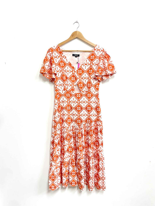 Vestido naranja y blanco - Padova - Talla S
