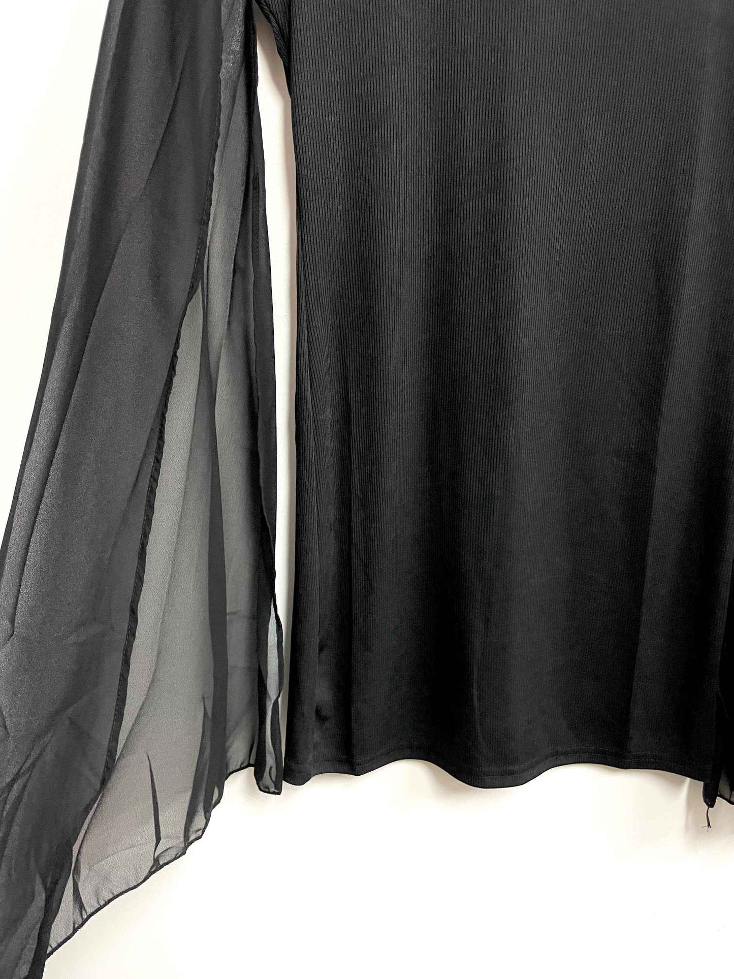 Vestido negro mangas gasa - Talla S