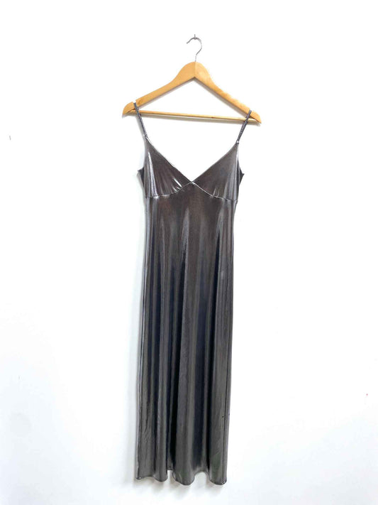 Vestido gris satinado - RNWY - Talla S
