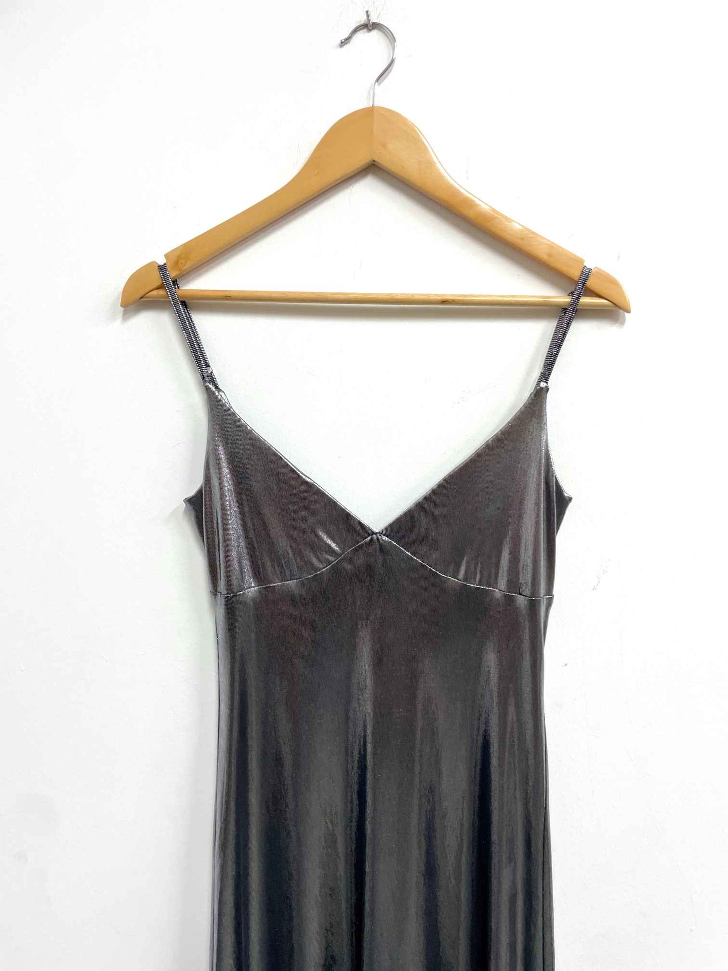 Vestido gris satinado - RNWY - Talla S