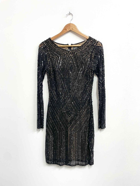Vestido negro lentejuelas - Adriana Papell - Talla M