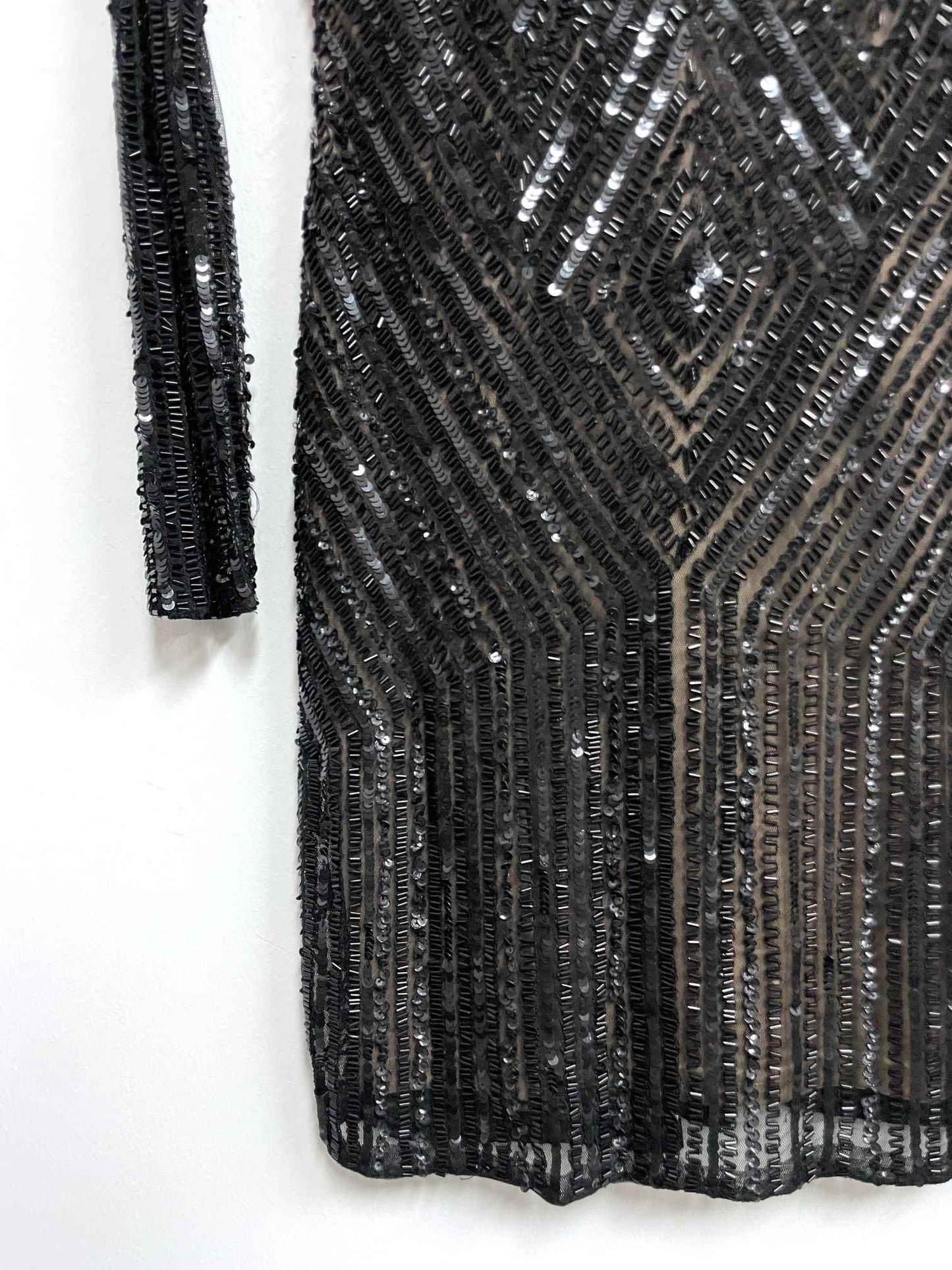 Vestido negro lentejuelas - Adriana Papell - Talla M