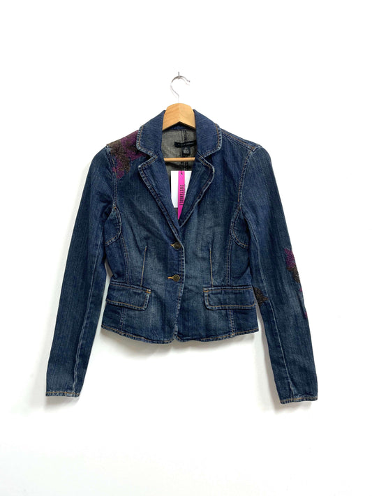 Casaca jean vintage bordada - Kenneth Cole - Talla S