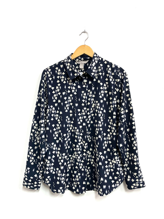 Camisa azul print blanco - H&M - Talla M