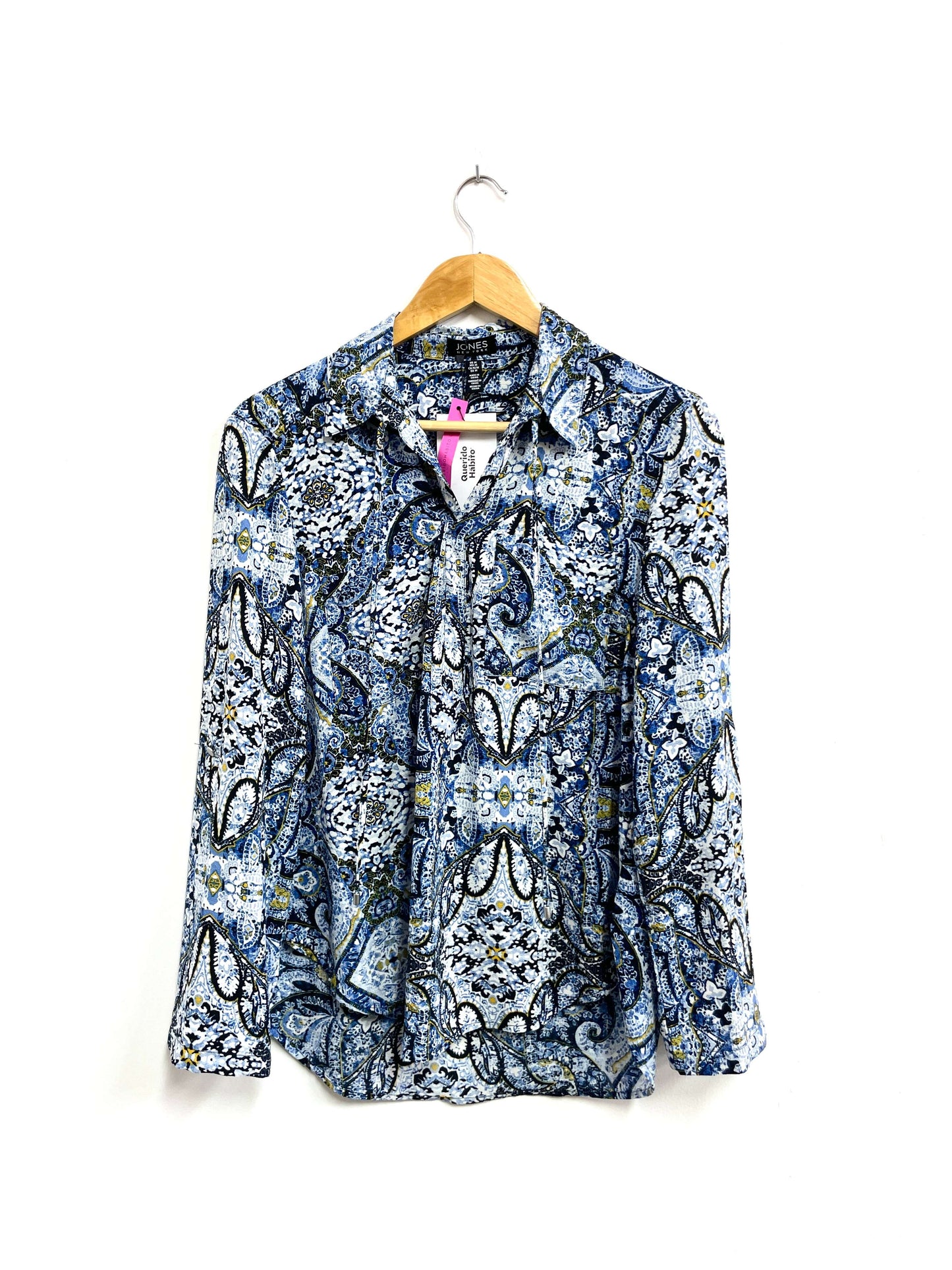 Blusa celeste print - Jones NY - Talla M