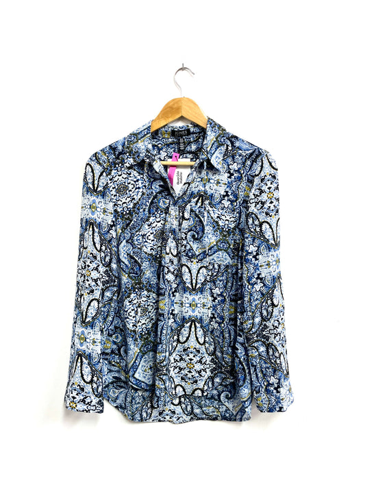 Blusa celeste print - Jones NY - Talla M