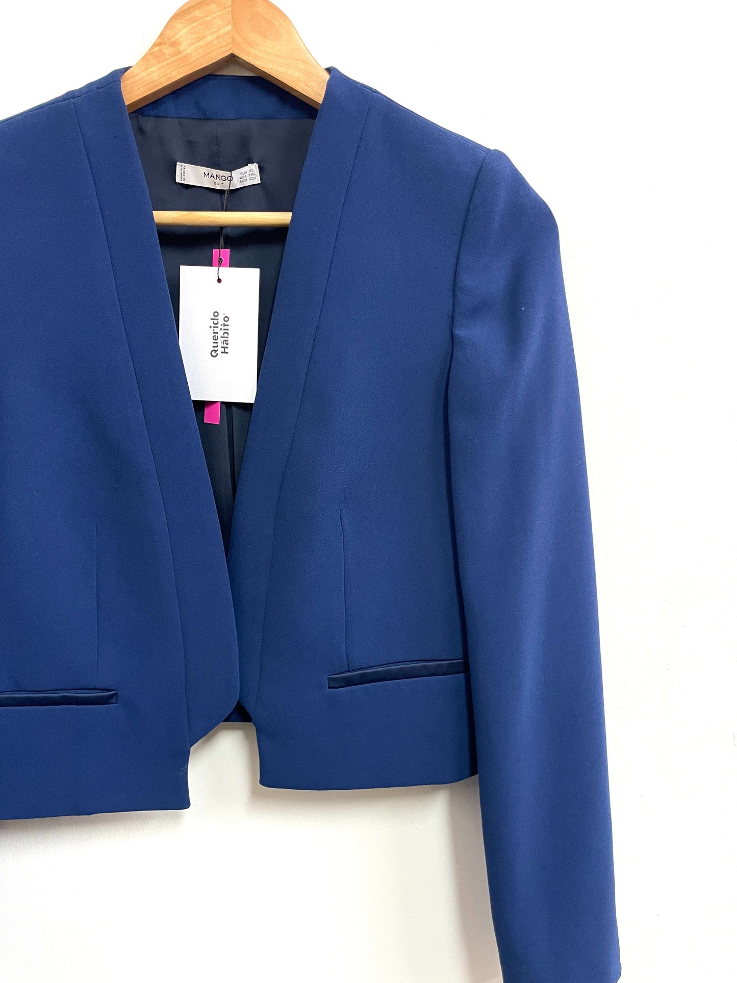 Saco azul corto - Mango - Talla XS