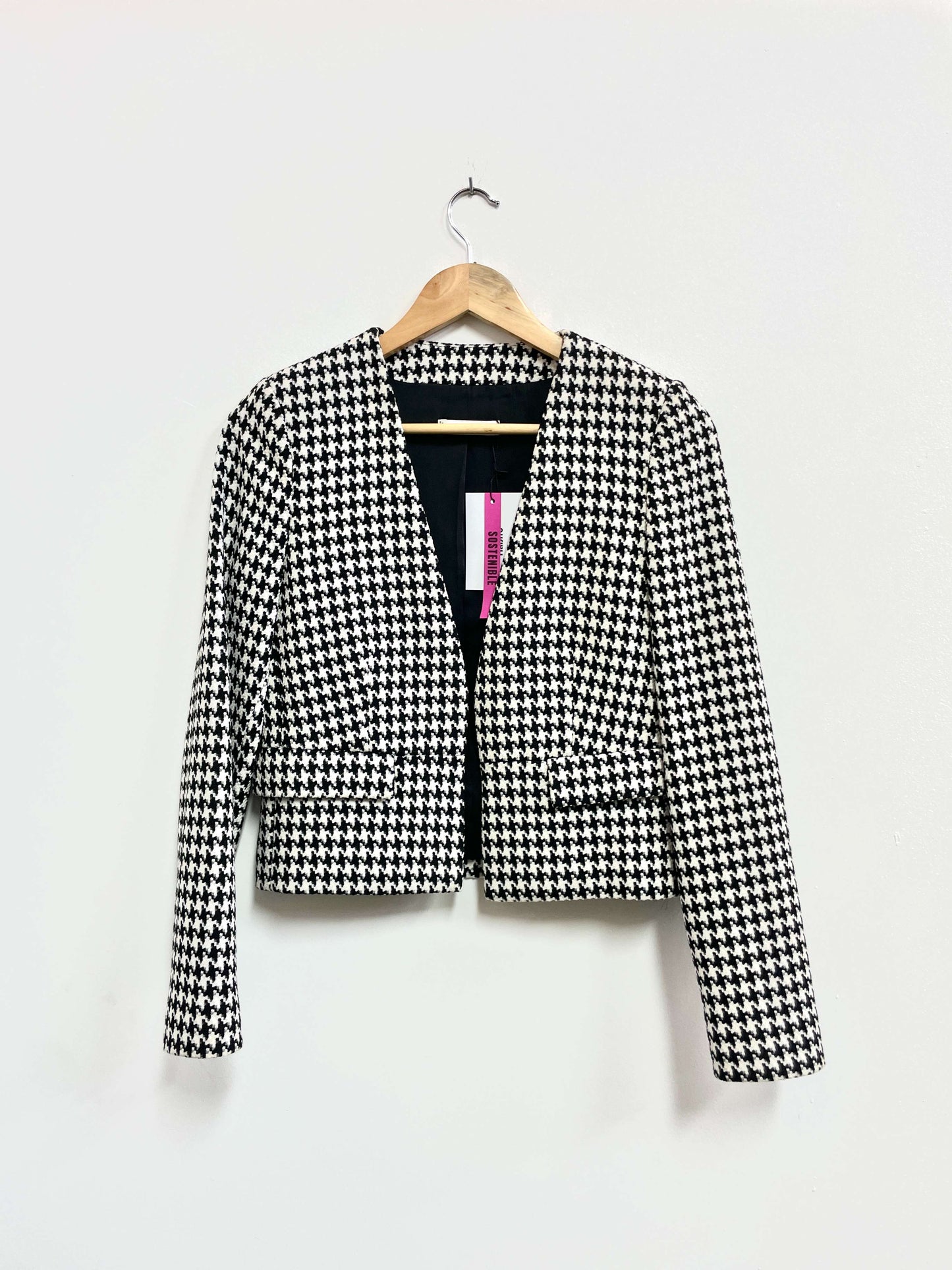 Saco cuadros negro y blanco - Mango - Talla S