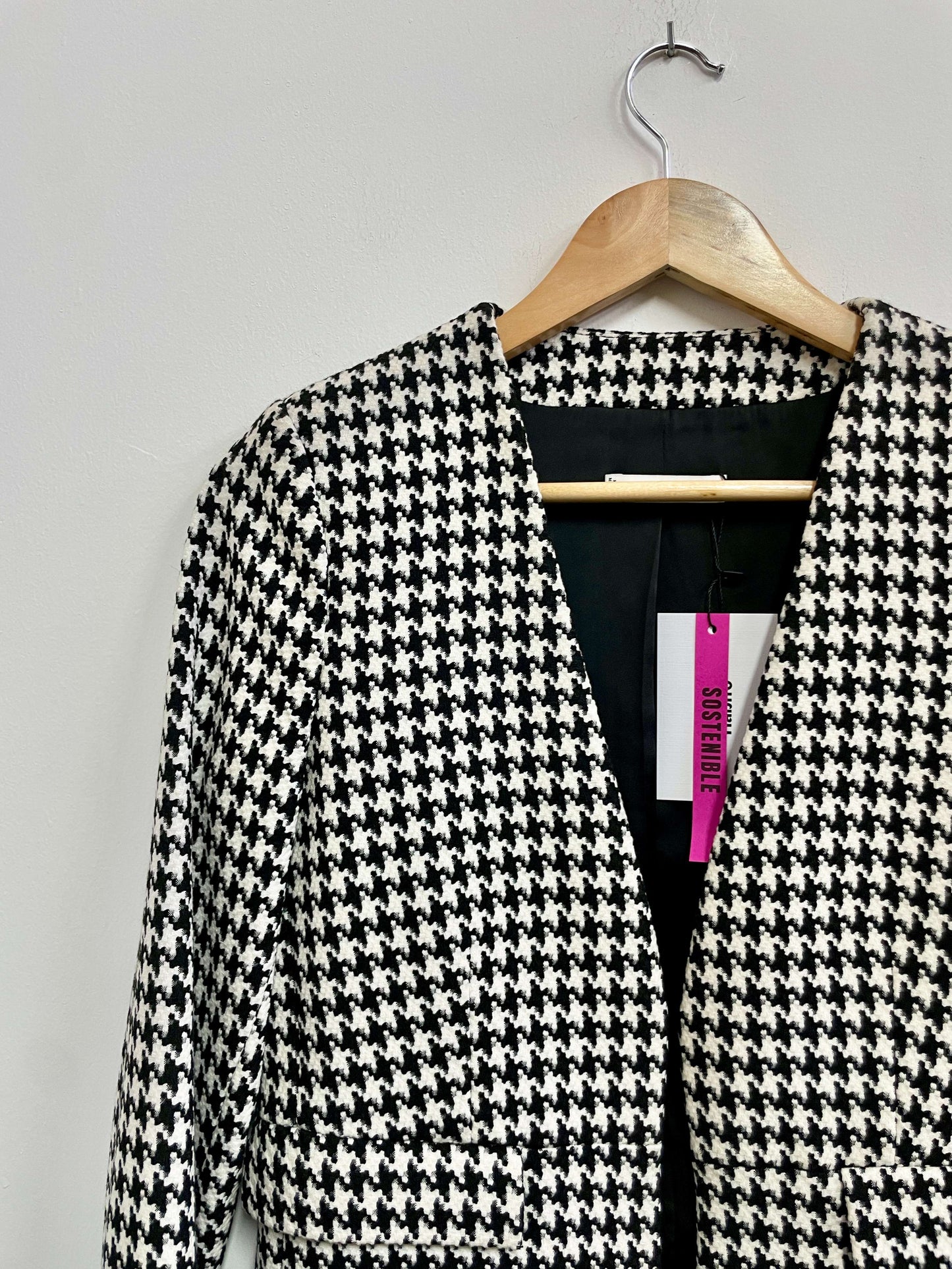 Saco cuadros negro y blanco - Mango - Talla S