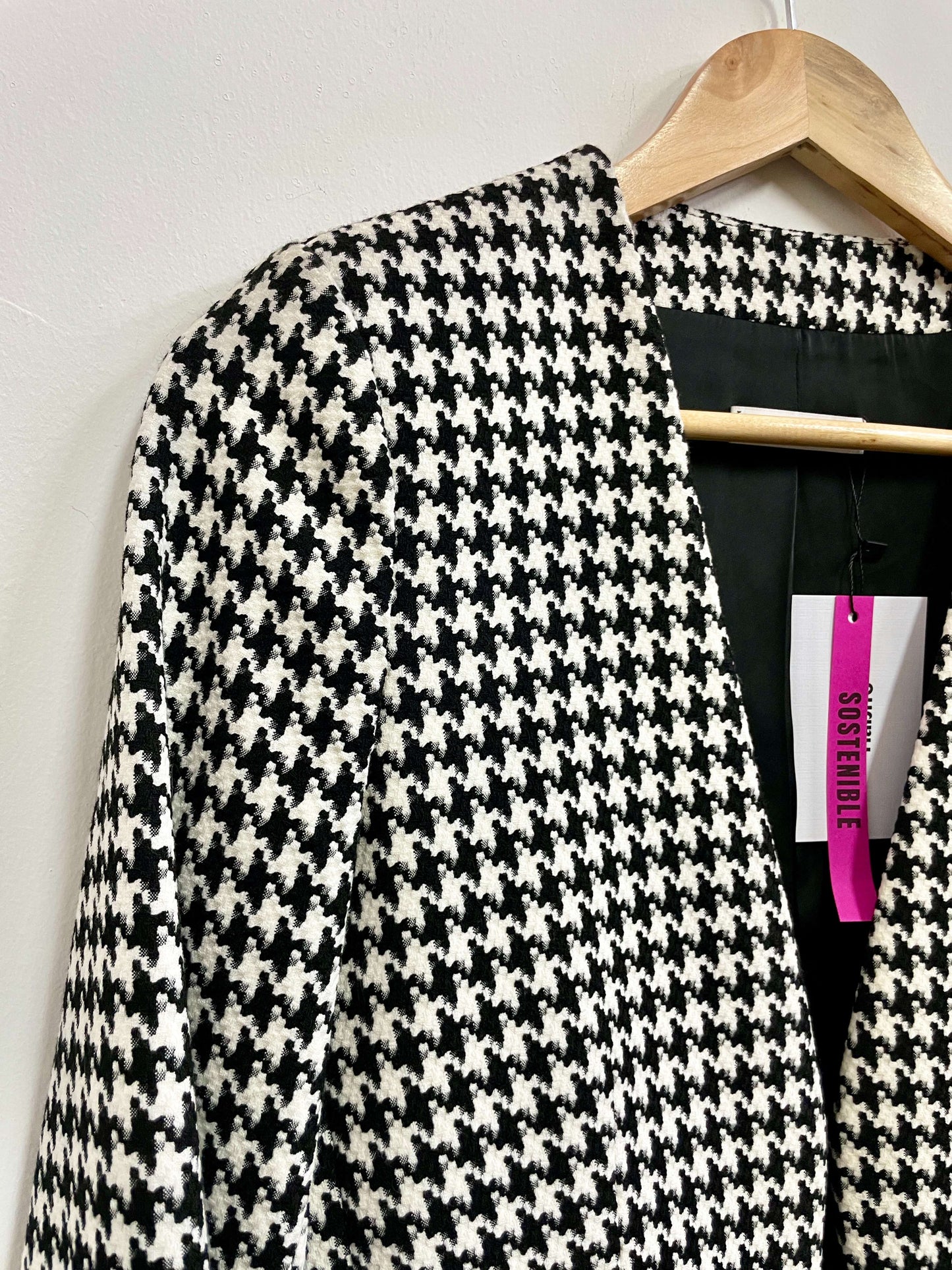 Saco cuadros negro y blanco - Mango - Talla S