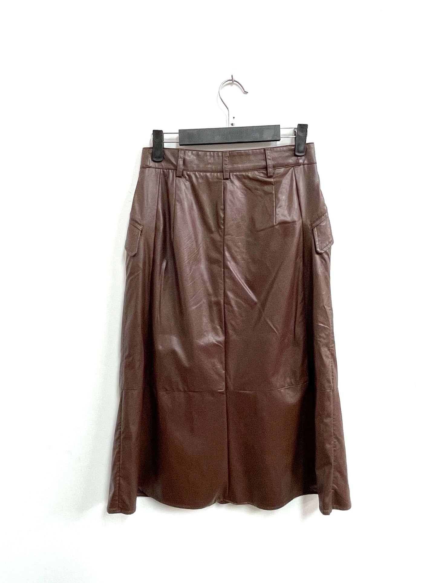 Falda marrón cuerina - Banana Republic - Talal S