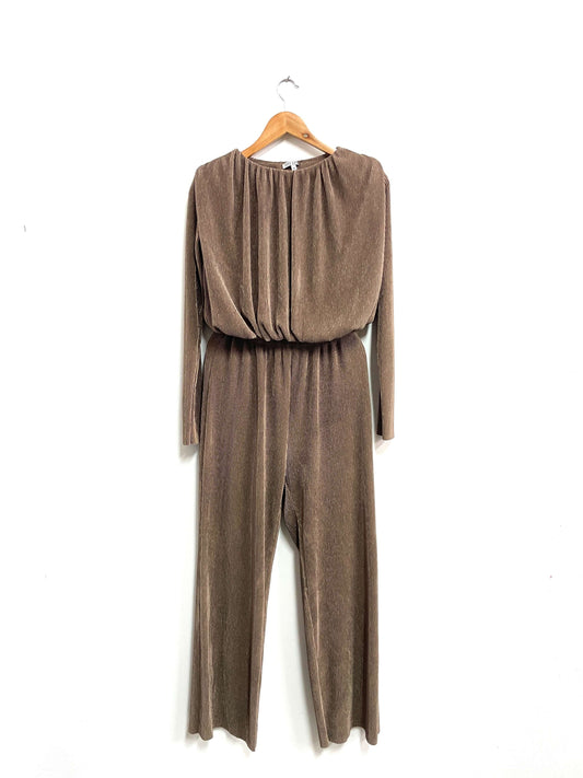 Conjunto blusa + pantalón marrón brillos - Titi Lima - Talla M